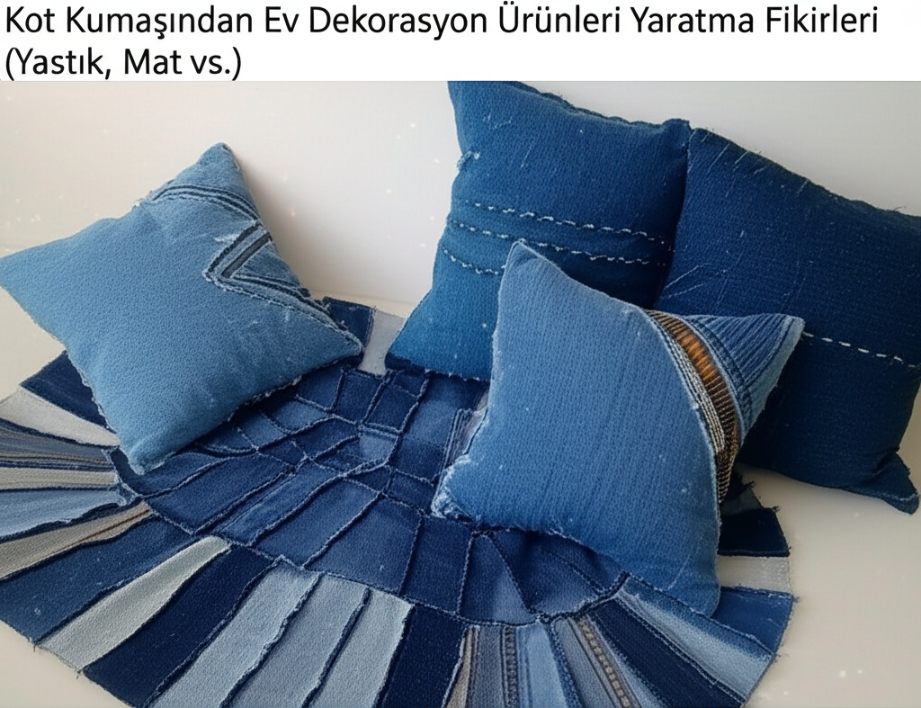 Kot Kumaşından Ev Dekorasyon Ürünleri Yaratma Fikirleri (Yastık, Mat vs.)